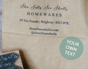 Personalized Eco-Friendly Business Rubber Stamp | Custom Text & Logo Imprint for Professional Branding