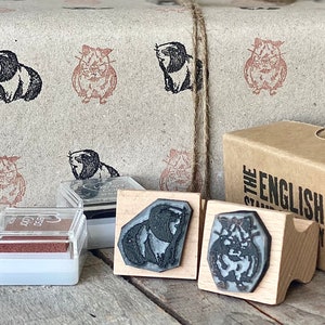 Kit de mini sellos de goma de conejillo de indias para manualidades infantiles: incluye almohadillas de tinta para hacer tarjetas y proyectos artísticos.
