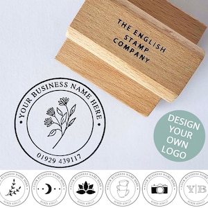 Timbro in gomma personalizzato con logo aziendale ecologico per branding e packaging personalizzati