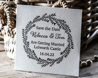 Willow Wedding Save The Date Rubber Stamp | Botanical Stamps | Personalised Wedding Stamp | Custom Wedding Stamp | Save the Date Stamp