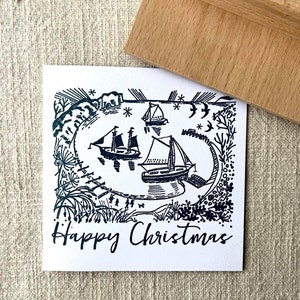 Handgemachter Weihnachtsstempel für Weihnachtsgrüße, Weihnachtsschmuck und Weihnachtsgrüße
