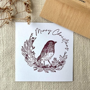 Rotkehlchen Stempel für die Weihnachtskartenherstellung, Feiertagsbasteleien und Feiertagsgrüße
