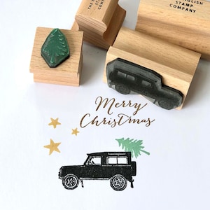 Set di timbri natalizi Land Rover per biglietti, confezioni regalo e lavoretti fatti in casa / Buon regalo di Natale