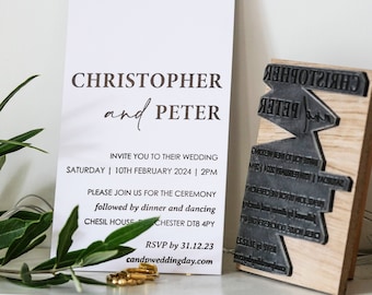 Modern Wedding Invitation Stamp | Stylish Wedding Stamps | Wedding Invitation Stamp | Personalised Wedding Stamp | Simple Wedding Invite