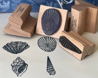 Coastal Seashell Rubber Stamp Collection: Beach-Themed Scallop & Ocean Designs for Crafting