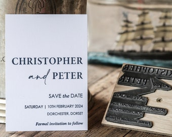 Moderne Hochzeit Save The Date Stempel | Personalisierter Hochzeitsstempel | Saubere Hochzeit Save the Date | Personalisierte Save the Date | Hochzeitsstempel