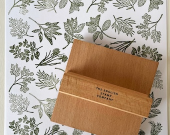 Herb Medley Rubber Stamp: Botanical Pattern for Cards & Fabric