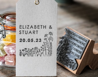 Personalized Garden Wedding Favor Rubber Stamp - Eco-Friendly, Homemade Gift for Guests