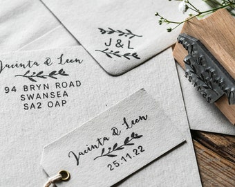 Natural Wedding Favour Rubber Stamp | Personalised Wedding Favour Stamp | Custom Wedding Favor Stamp