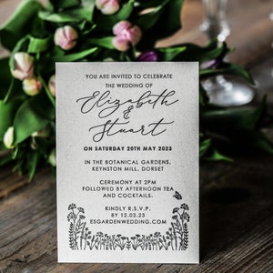 Garden Wedding Invitation Rubber Stamp | Personalised Wedding Stamp | Custom Wedding Inviation Stamp | Eco Friendly Wedding Invitation