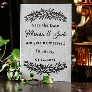 Winter Hochzeit Save the Date Stempel | Personalisierte botanische Briefpapier DIY