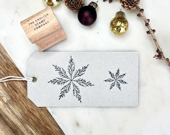 Sello de goma Twiggy Snowflake – Sello invernal dibujado a mano para envoltorios, tarjetas y etiquetas