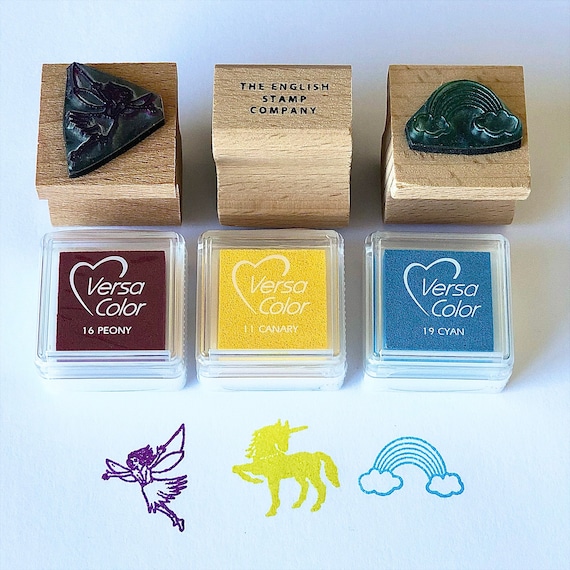 Wonderland Rubber Stamp Set Unicorn Stamp Rainbow Stamp Fairy