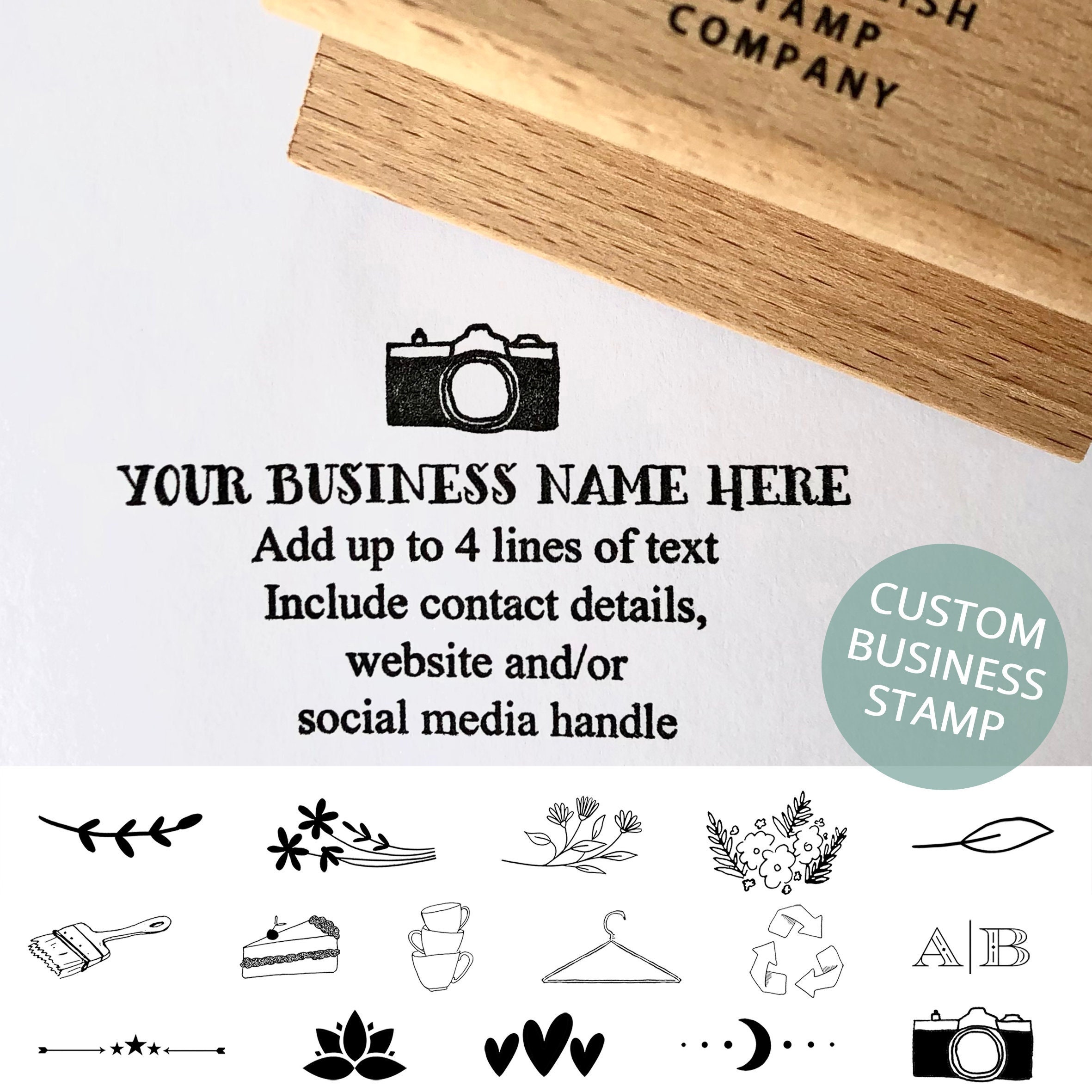 Handmade Custom Ink Stamps Various Sizes Ecofriendly Rubber Made to Order  Business Logo Stamp 