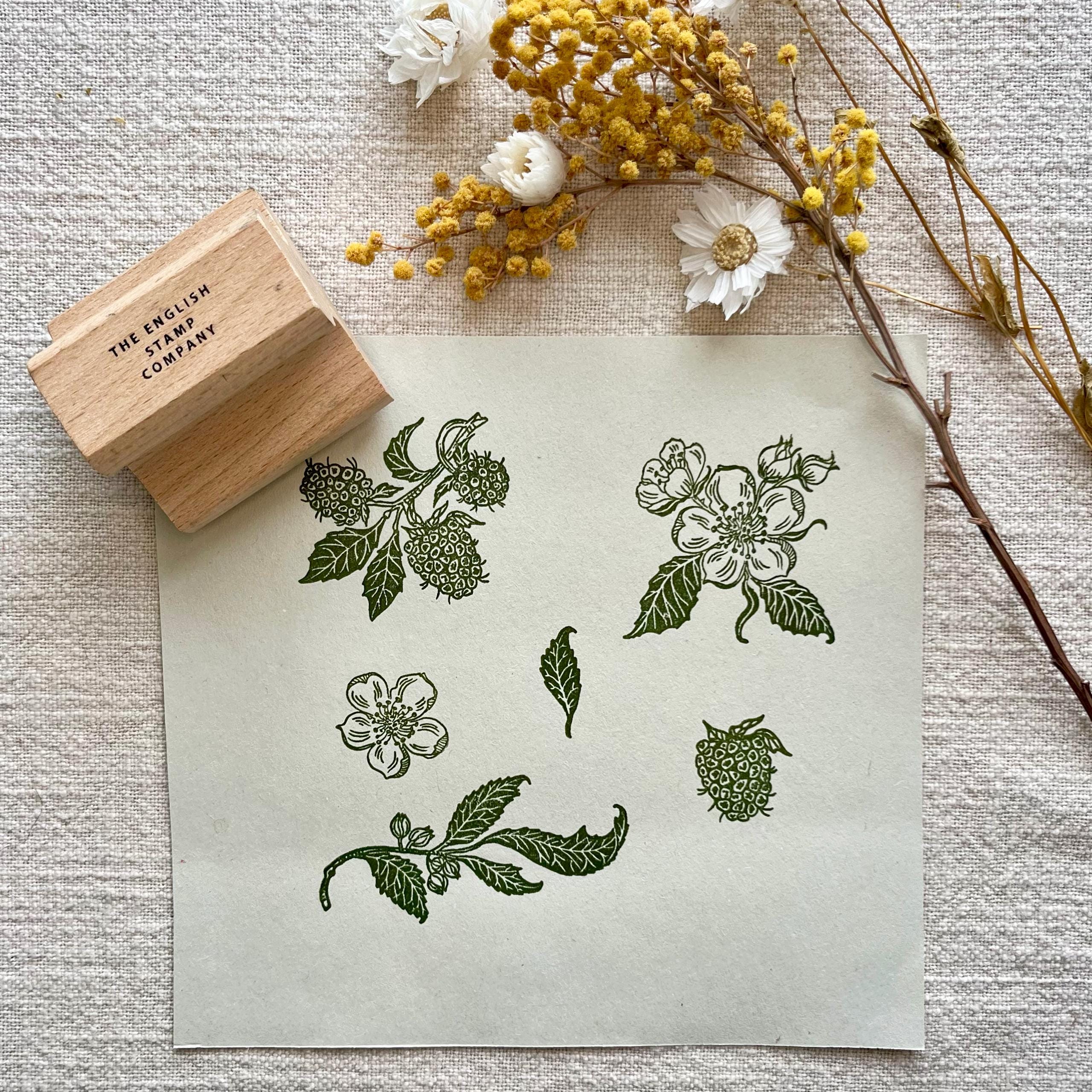 Hecken Brombeere Stempel Set: Künstlerische Blumen & Wildtier Motive zum kreativen Basteln