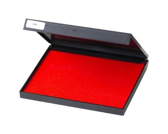 Extra Large Red Ink Pad for Rubber Stamping and Crafting Projects