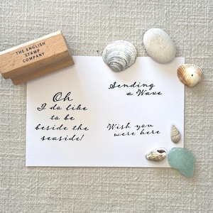Coastal Seaside Rubber Stamp Set: Eco-Friendly Beach Sentiments for Card Making & Holiday Crafts