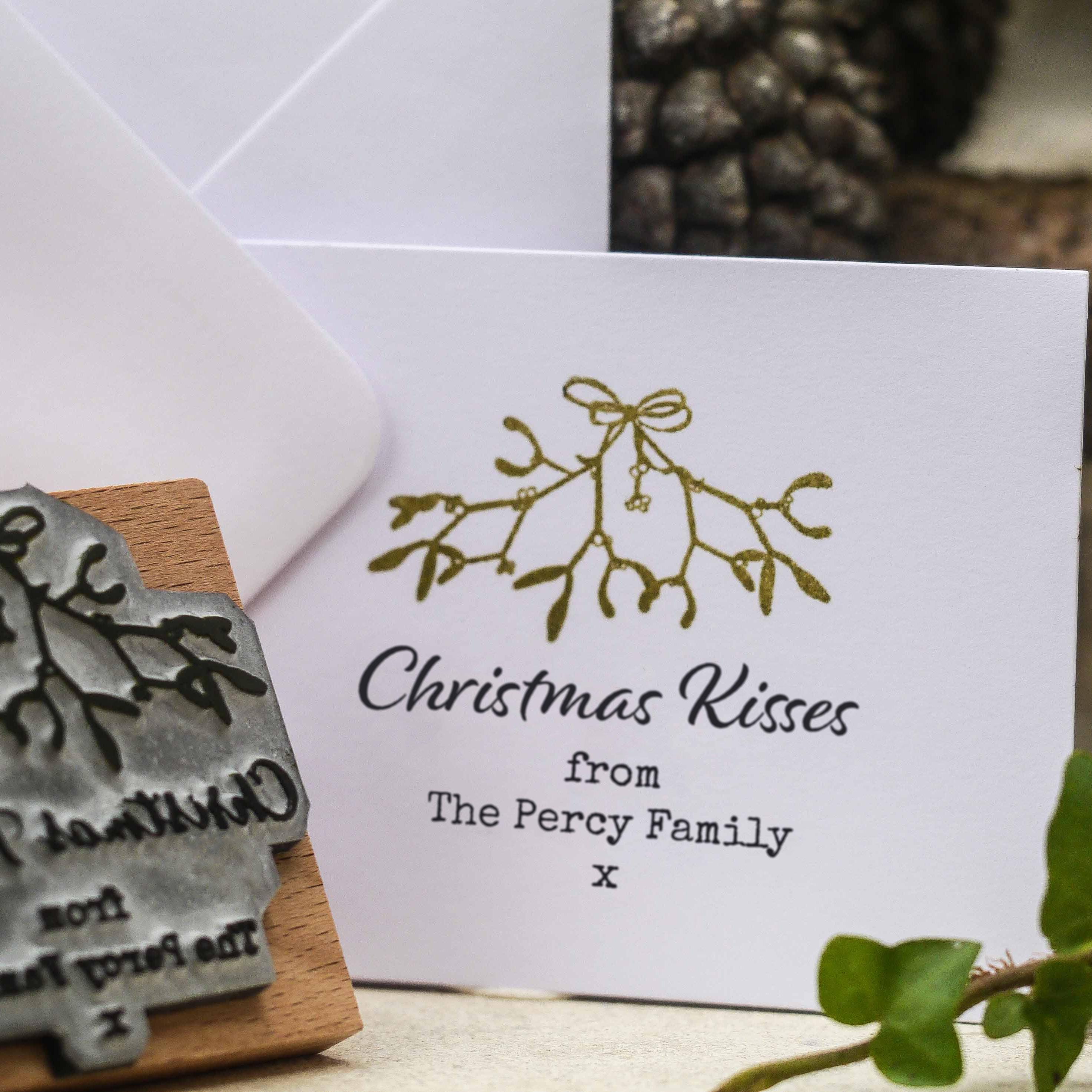 Personalized Mistletoe Rubber Stamp, Custom Christmas Gift Tags - Etsy