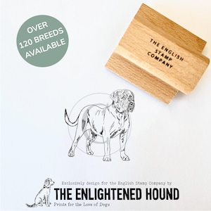 Rubberkunststempel hond Bordeauxdog voor knutselen, kaarten maken en cadeauverpakking