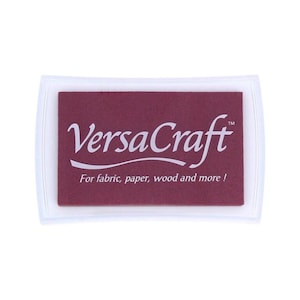 Tampone d'inchiostro VersaCraft color Borgogna per timbri su tessuto, carta, legno e cartoncino - Strumento versatile per lavori artigianali