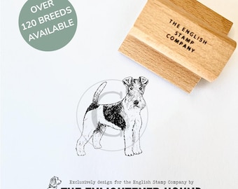 Wire Fox Terrier Rubber Stamp: Dog Breed Art Stamp