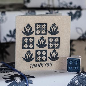 Sello de goma "Gracias" hecho a mano por Lauren Marina / Texto dibujado por artistas para manualidades y tarjetas creativas