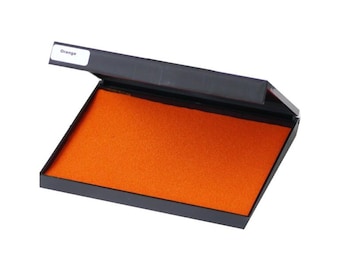 Extra Large Orange Rubber Stamp Ink Pad for Crafting, Scrapbooking, and DIY Projects