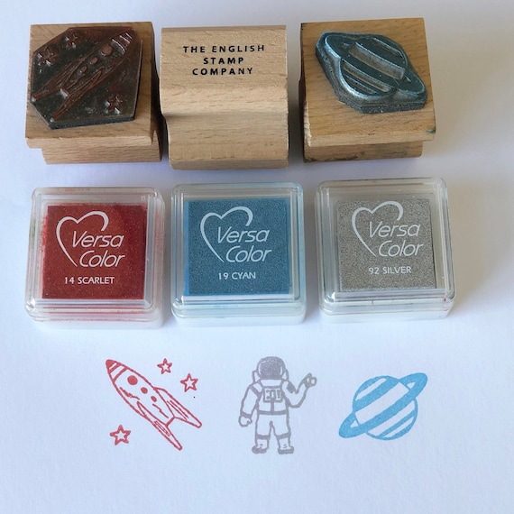 Astronaut Space Rubber Stamp Set Rocket Stamp Solar System Stamp Astronaut  Stamp Childrens Stamp Kit 