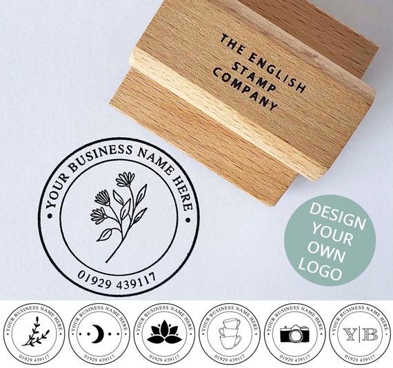 Personalised Custom Logo, Address & Name, bespoke Rubber Stamp