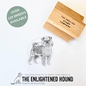 Tampon artistique en caoutchouc Chien griffon de Bruxelles par Debbie Kendall pour bricolage, cartes et emballage cadeau