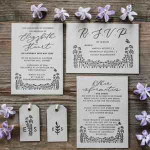 Garden Wedding Stationery Stamp Collection | Personalised Wedding Invitation Stamp | Custom Wedding Stamp | Eco Friendly Save the Date Stamp