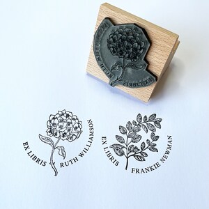 Botanical Ex Libris Stamp Custom This Book Belongs To Stamp Personalised Book Stamp From The Library Of Stamp Bookplate Stamp image 2