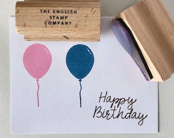Happy Birthday Balloon Rubber Stamp Set | Birthday Stamp Set | Balloon Stamp | Eco Friendly Stamps | Happy Birthday Stamp