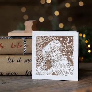 Carimbo de borracha de Papai Noel e Papai Noel para cartões de Natal, artesanato, papel de embrulho faça você mesmo e cumprimentos de feriados