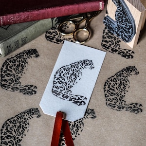 Timbro in gomma Jackie Morris Leopard Wildlife per lavori creativi, creazione di biglietti e confezioni regalo