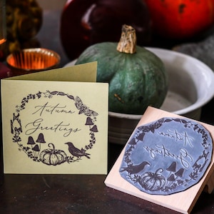 Guirlanda de Outono Personalizada e Carimbo de Borracha de Halloween para Artesanato Festivo e Decorações Sazonais