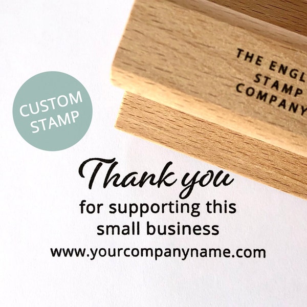 Personalised Thank You For Supporting This Small Business Support Rubber Stamp | Custom Company Stamp | Business Logo Eco Friendly Stamp