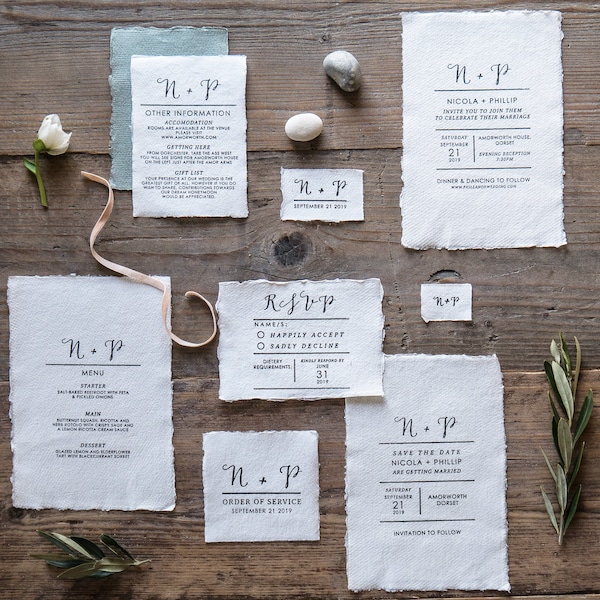 Minimalistische Hochzeitspapeterie Stempelsammlung | Personalisiertes Hochzeits-Briefpapier | Hochzeitseinladung Stempel | Save the Date Stempel