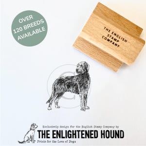 Irish Wolfhound Hund Rubber Art Stamp von Debbie Kendall zum Basteln, Karten und Geschenkverpackung