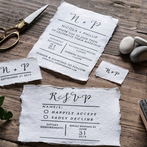 Elegant Minimalist Wedding Invitation Rubber Stamp | Personalized DIY Stationery Crafting Tool