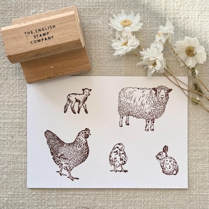 Collection de tampons en caoutchouc avec animaux de Pâques : de jolis motifs printaniers pour cartes, travaux manuels et projets de bricolage