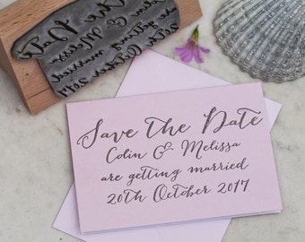 Save The Date Personalised Rubber Stamp | Custom Save the Date Stamp | Personalised Wedding Stamp | Wedding Rubber Stamp