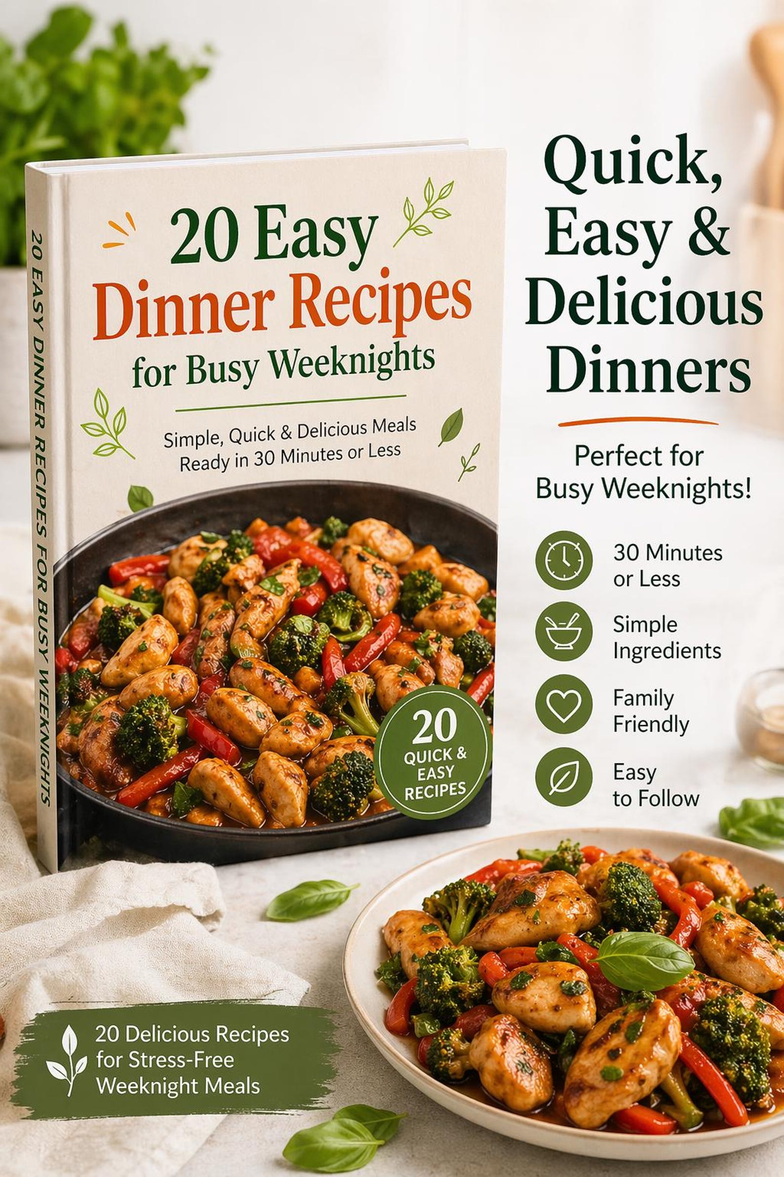 20 Easy Dinner Recipes PDF | Quick Meals for Busy Weeknights | Instant ...