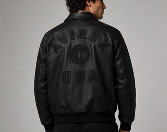 Triple Black Bomber Jacket Men | Custom Leather Style Varsity Jacket | Minimal Streetwear Fashion Coat