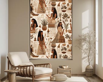 Egyptian Roller Blind, Hieroglyph Window Shade, Custom Blackout Curtain, Vintage Art Decor