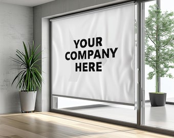 Benutzerdefiniertes Logo-Rollo, personalisierte Business-Fensterrollo, Office-Branding-Verdunkelungsvorhang