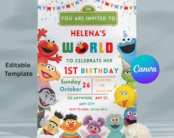 Editable Birthday Invitation | Cute Birthday Invite | Kids Birthday Invitation | Birthday Templates | Cute Birthday Party | Canva Template