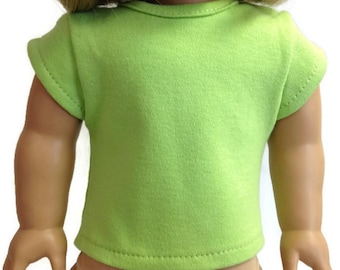 Green Knit Cap Sleeved Top Shirt Clothes for 18 inch Dolls