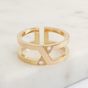 bague autoreverse or jaune 18 kt