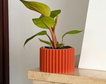 Vaso canelado – vaso para plantas de interior impresso em 3D